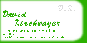 david kirchmayer business card